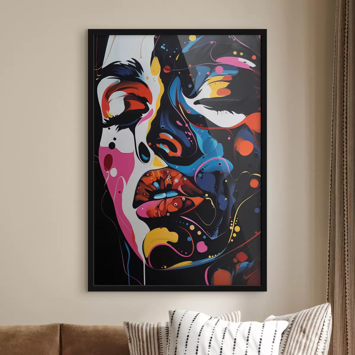 Poster Mädchengesicht in Farben f39306