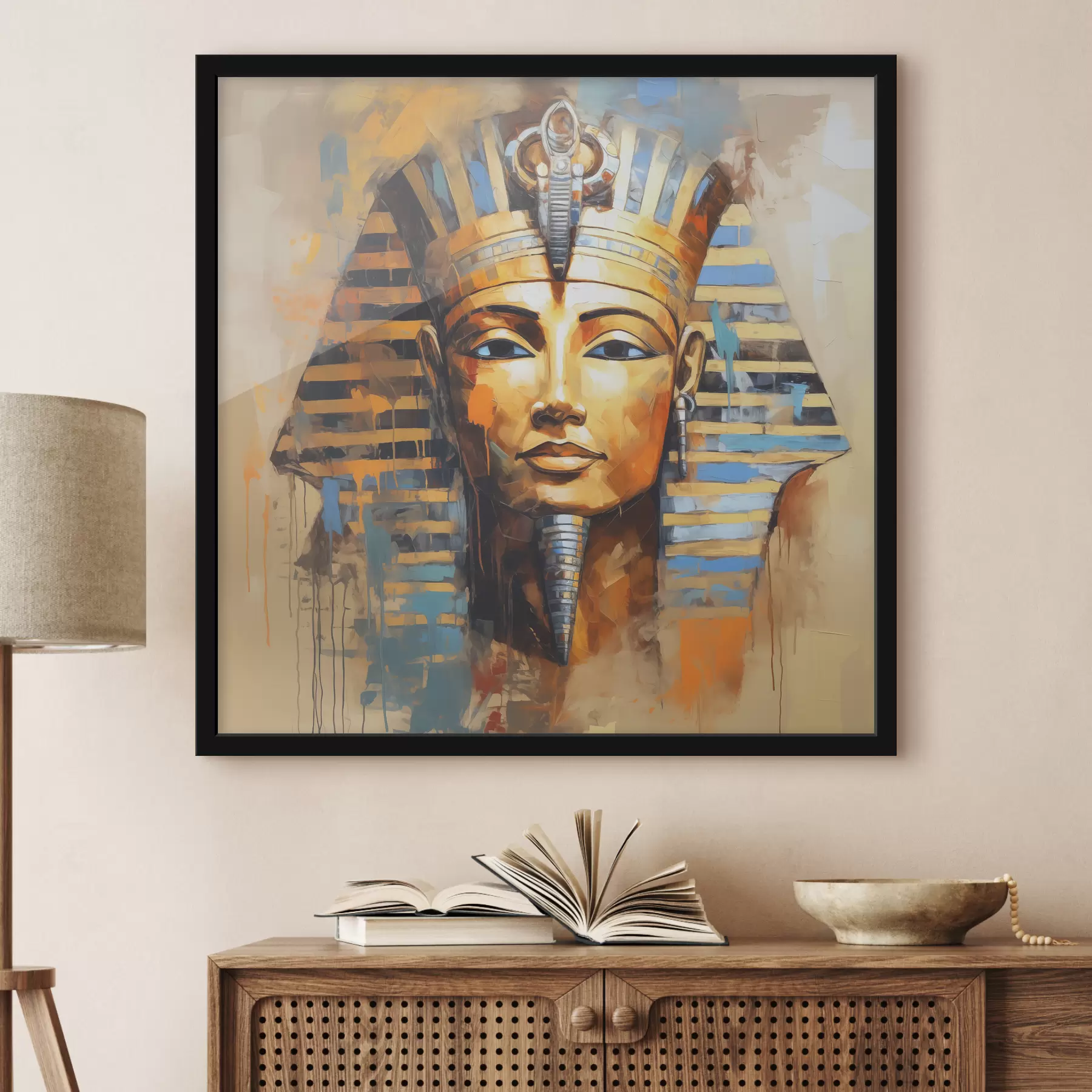 Wandbilder Ölgemälde „Porträt eines ägyptischen Pharaos“ f39332