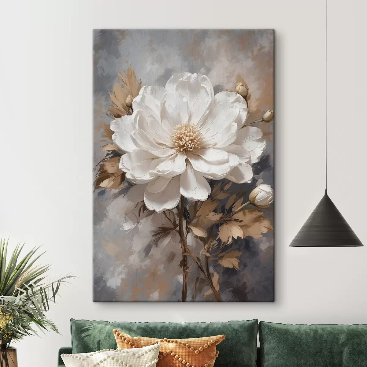 Wandbilder Weiße Blume mit Stiel s39166