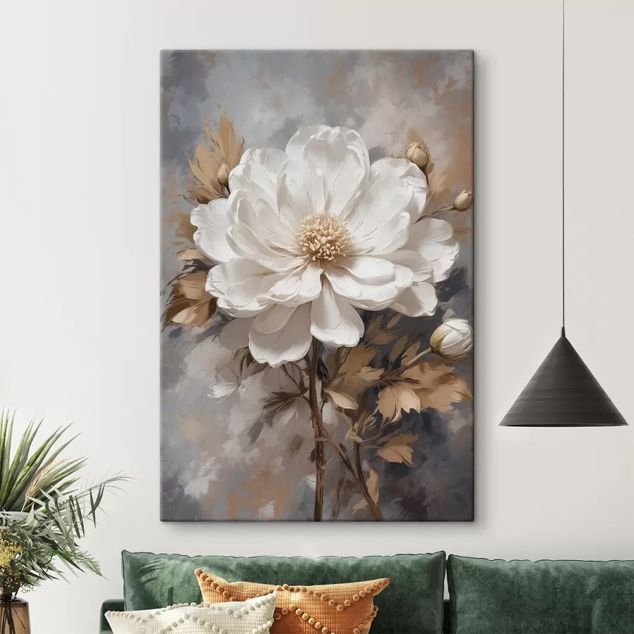 Wandbilder Weiße Blume mit Stiel s39166