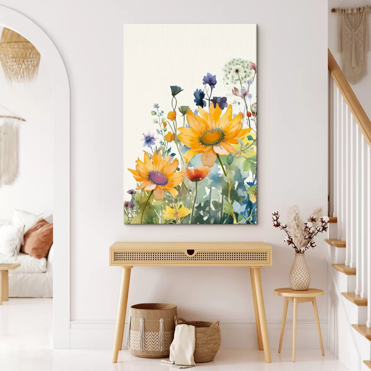 Wandbilder Bunte Aquarell-Wildblumen s39338