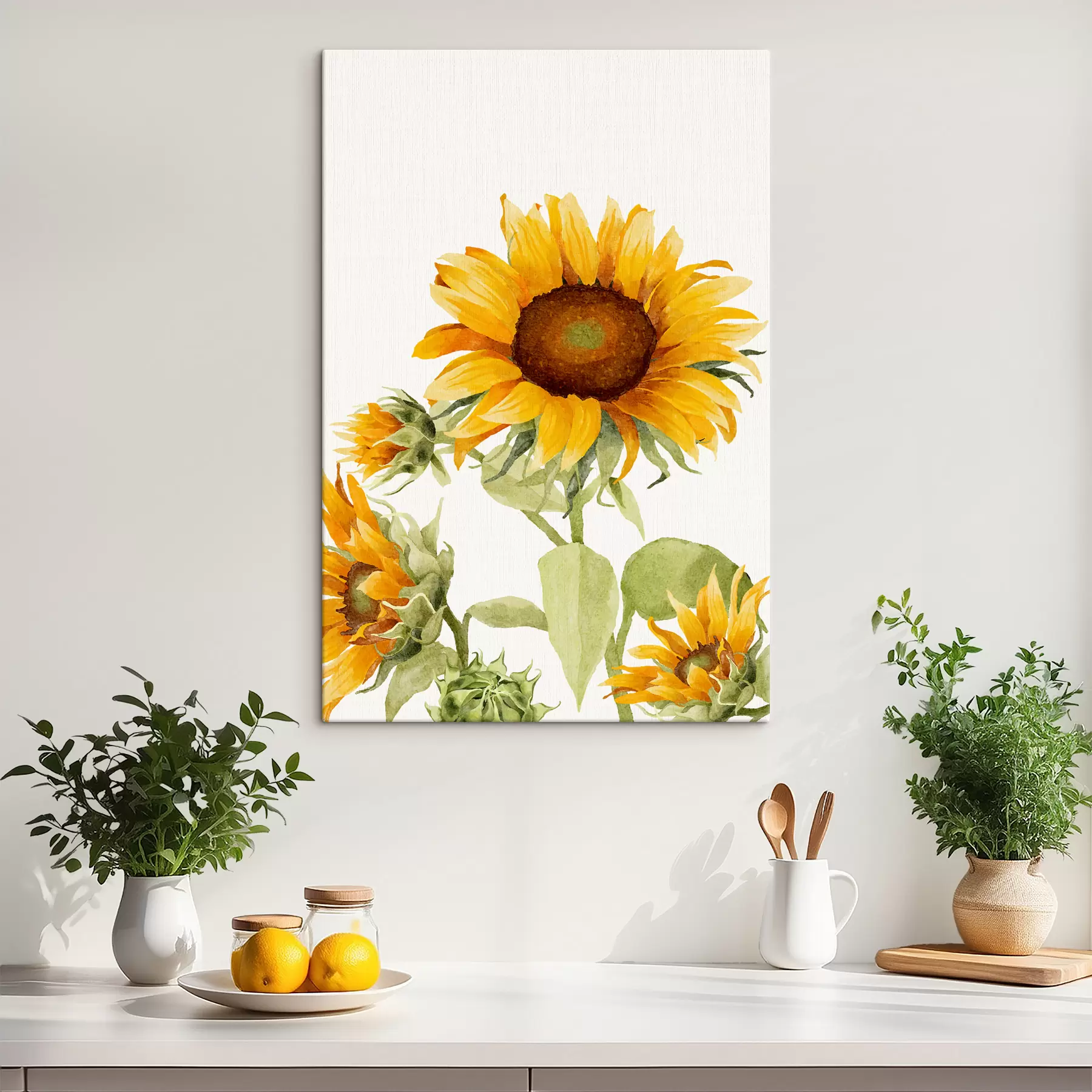 Wandbilder Helle Aquarell-Sonnenblume s39341