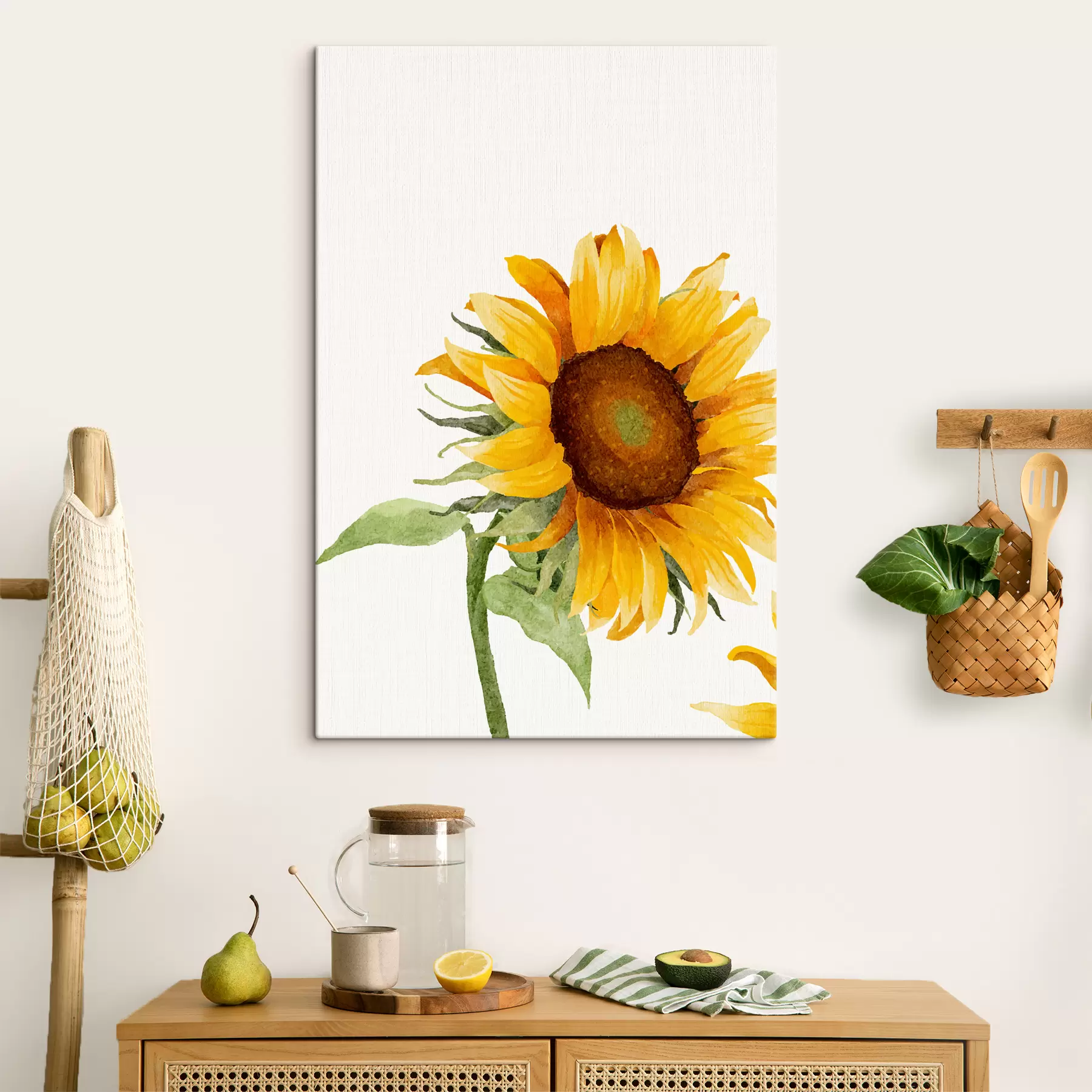 Wandbilder Bunte Aquarell-Sonnenblume s39343