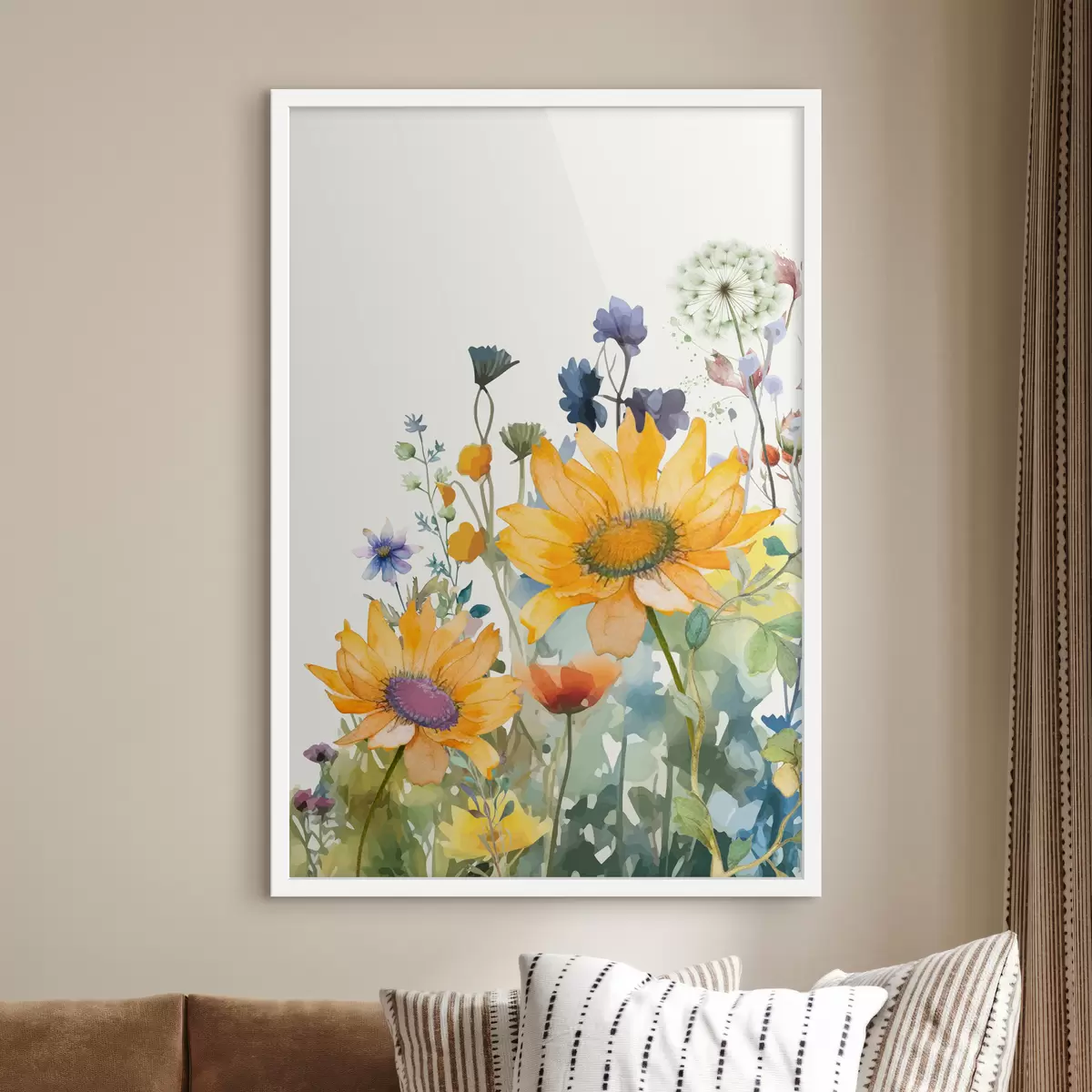 Poster Bunte Aquarell-Wildblumen f39338
