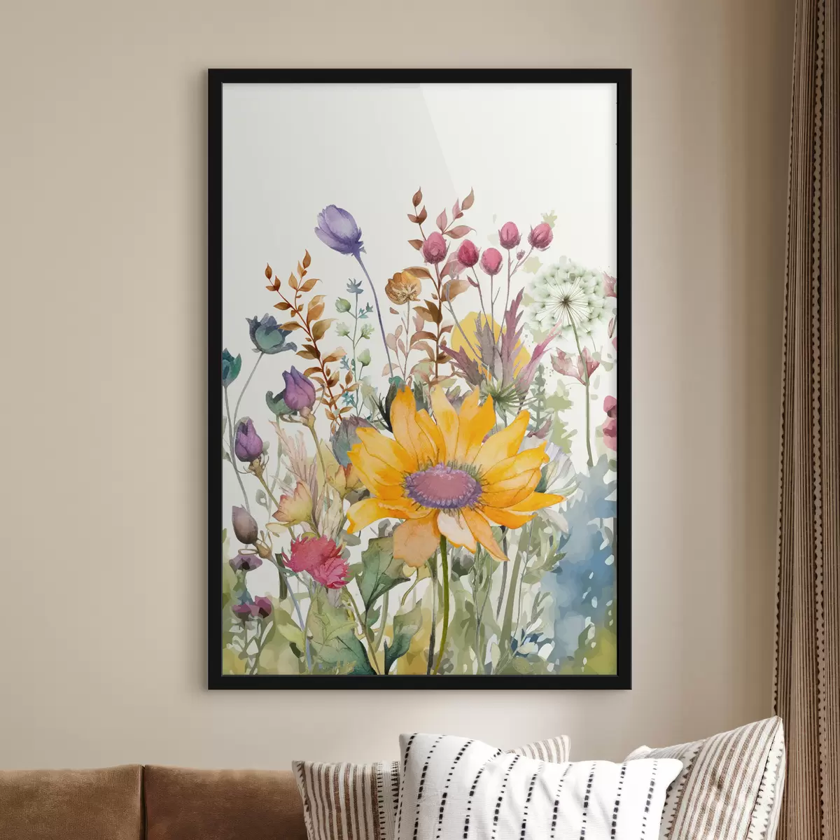 Poster Aquarell wilde Blumen f39339