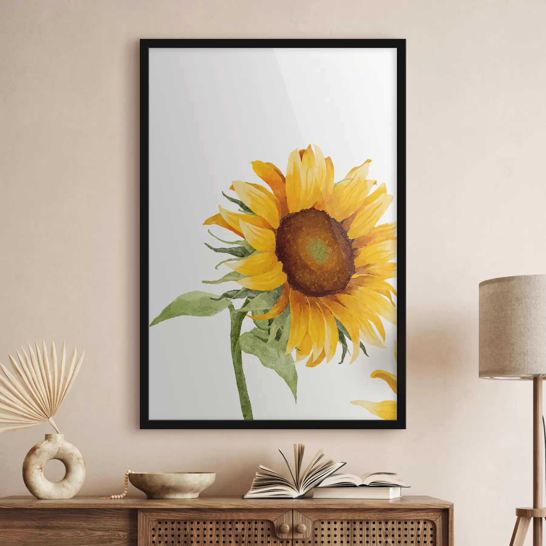Fototapete Bunte Aquarell-Sonnenblume f39343