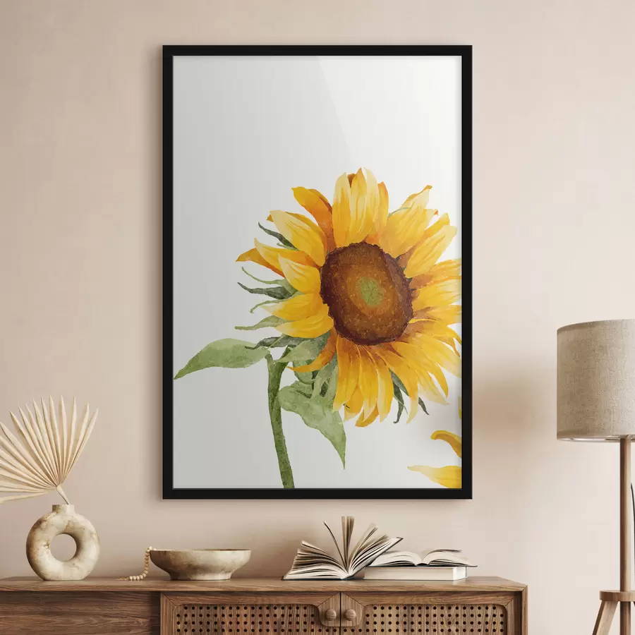Fototapete Bunte Aquarell-Sonnenblume f39343