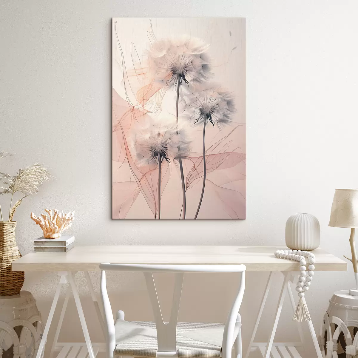 Wandbilder Zarte Löwenzahn auf einem abstrakten Hintergrund s39199