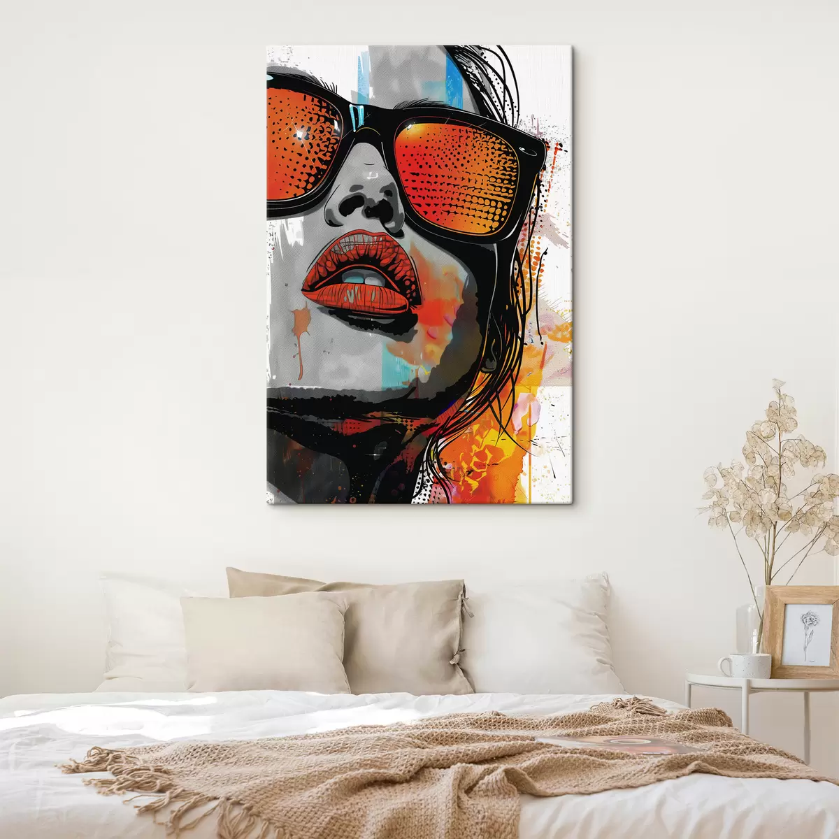 Wandbilder Mädchen mit Brille im Pop-Art-Stil s39205