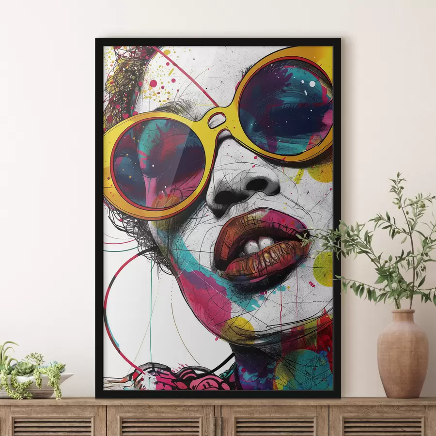 Wandbilder Helles Bild eines Mädchens im Pop-Art-Stil f39203