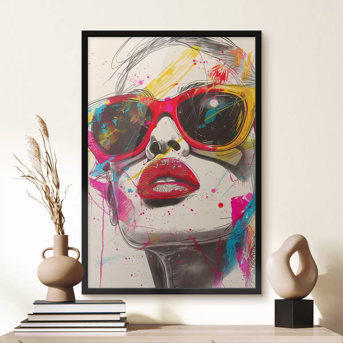 Poster Mädchen mit Brille f39204