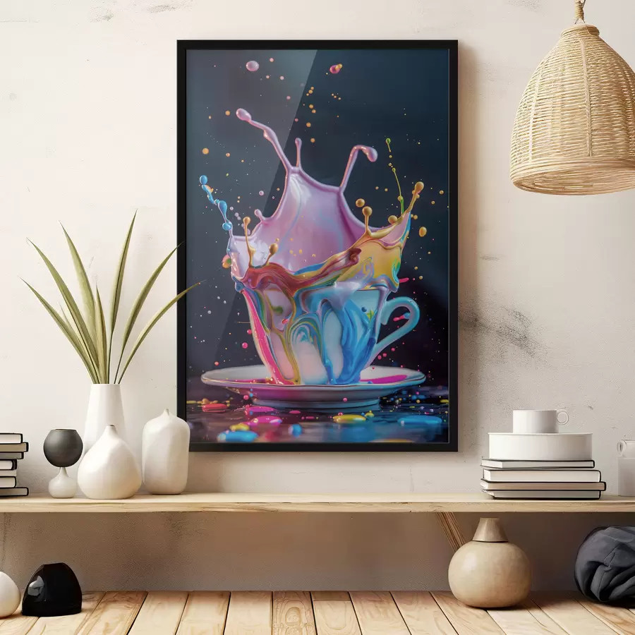 Fototapete Helle Spritzer in einer Tasse f39218