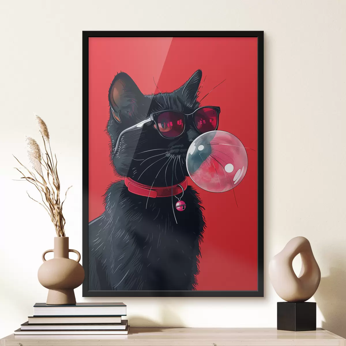 Poster Süße schwarze Katze f39223