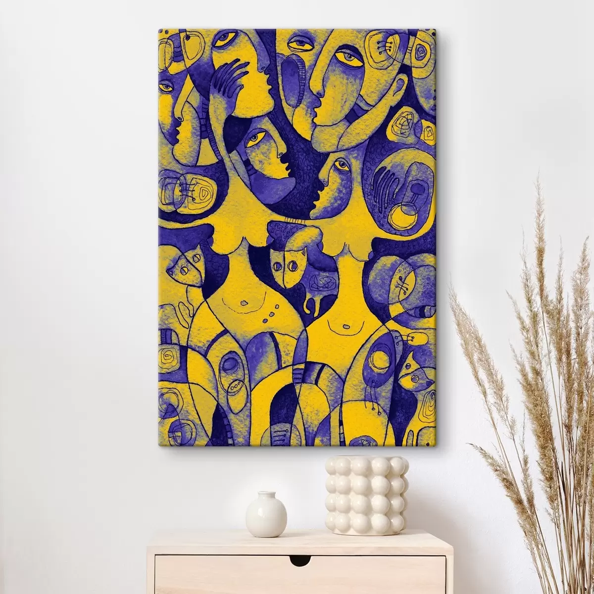 Wandbilder In lebendiger Harmonie verwobene Gesichter s37829