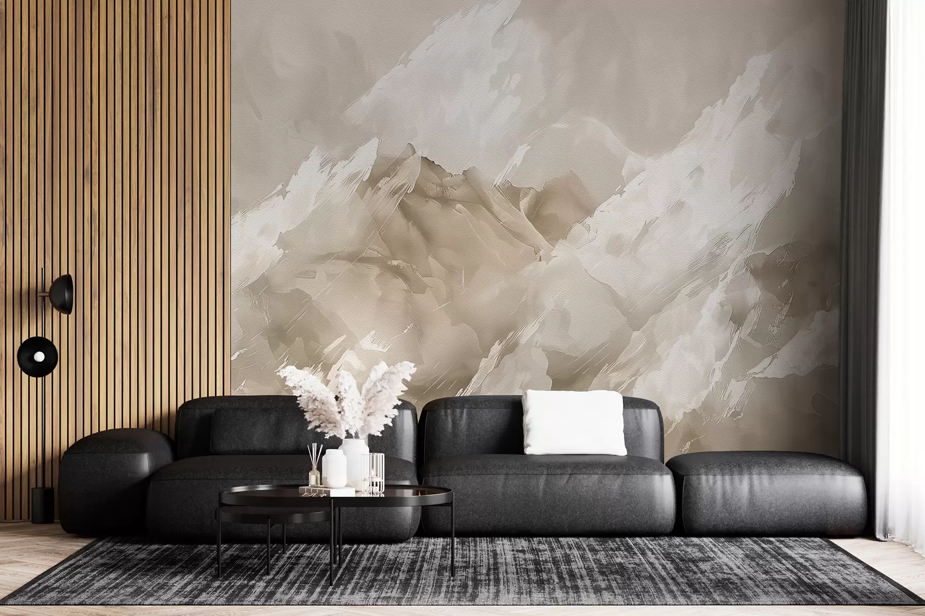 Fototapete Ein Bergrücken mit zahlreichen braunen Felsen in hellen Tönen w01275