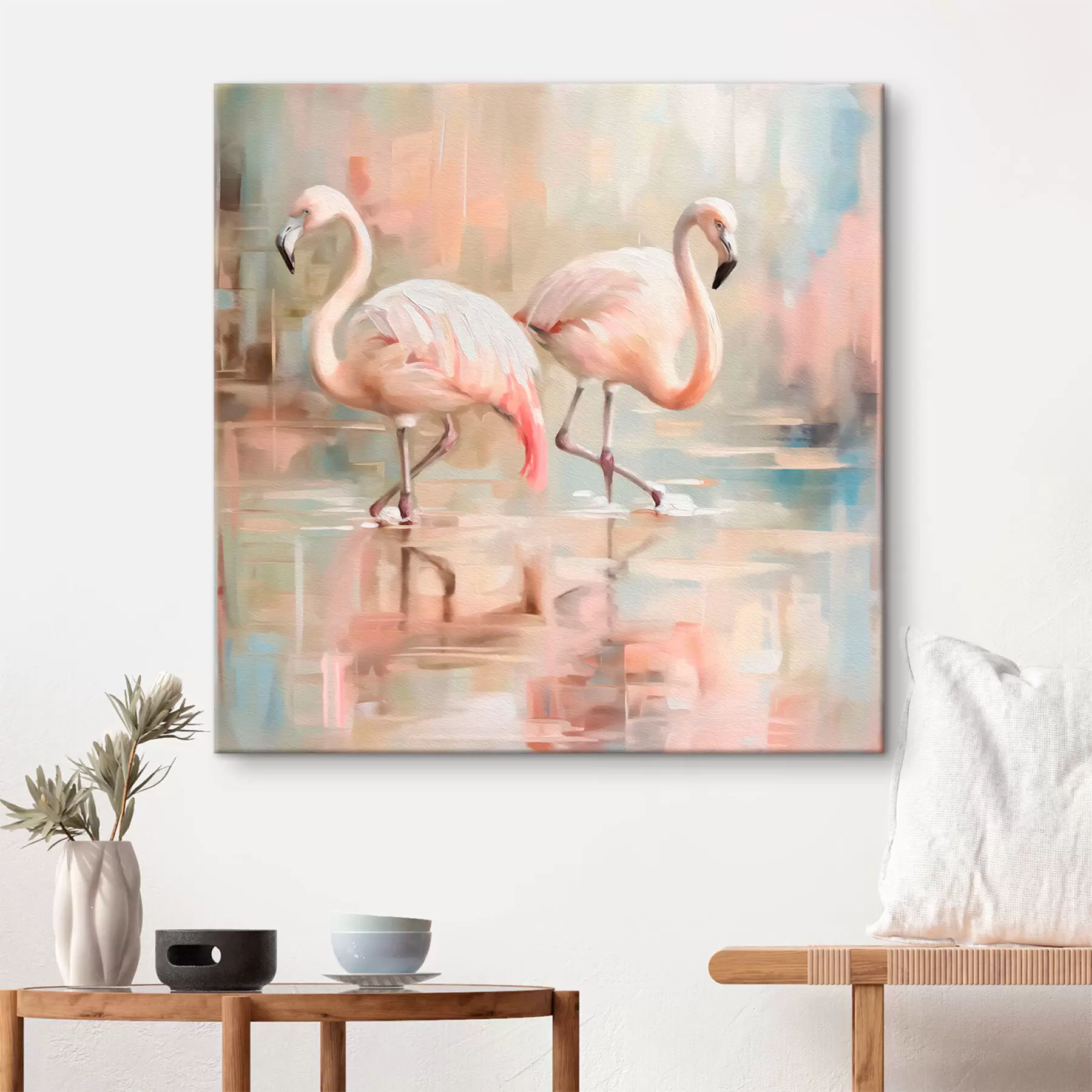 Wandbilder Zwei Flamingovögel s39540