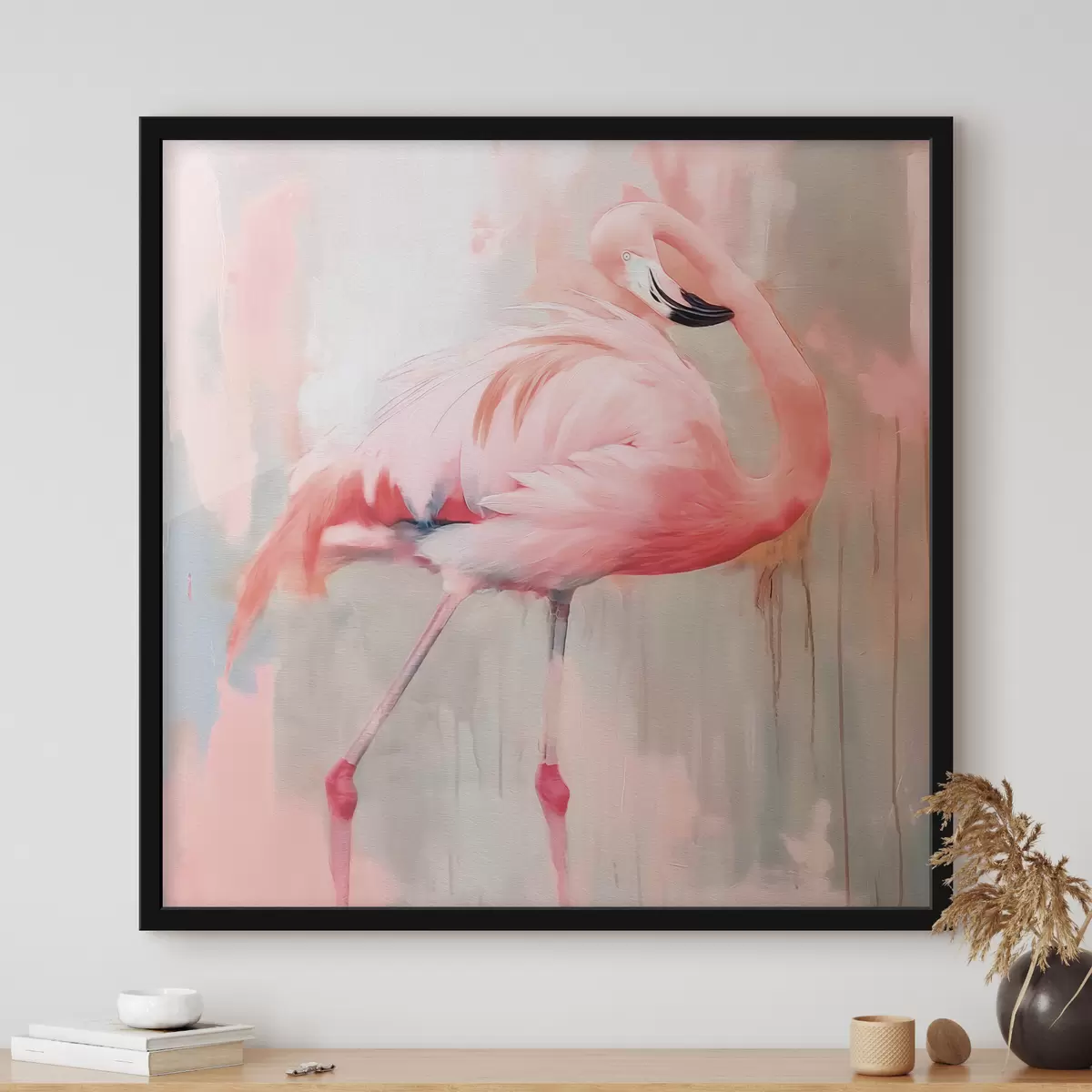 Poster Rosa Flamingo-Vogel f39536