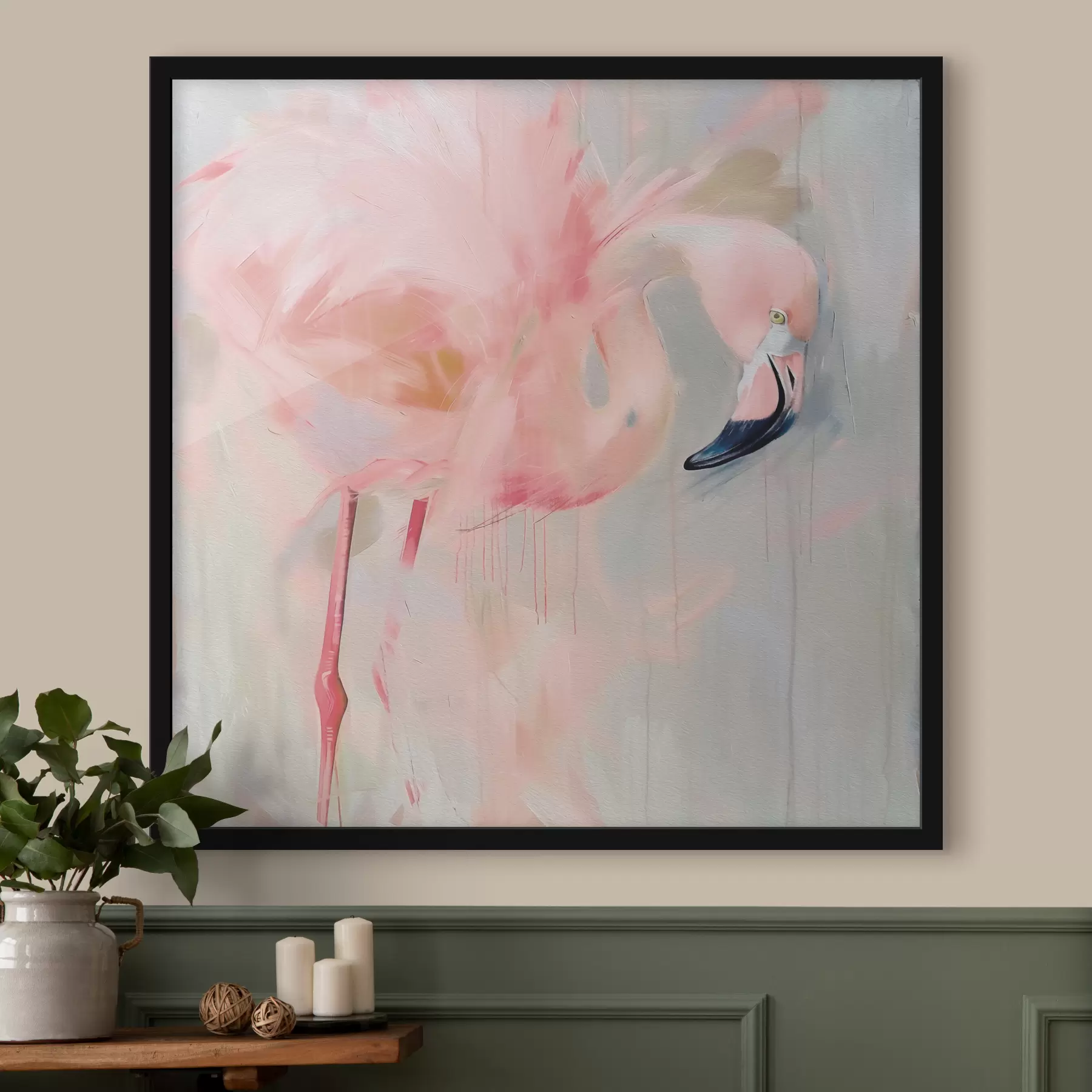 Wandbilder Rosa Flamingo-Vogel f39541