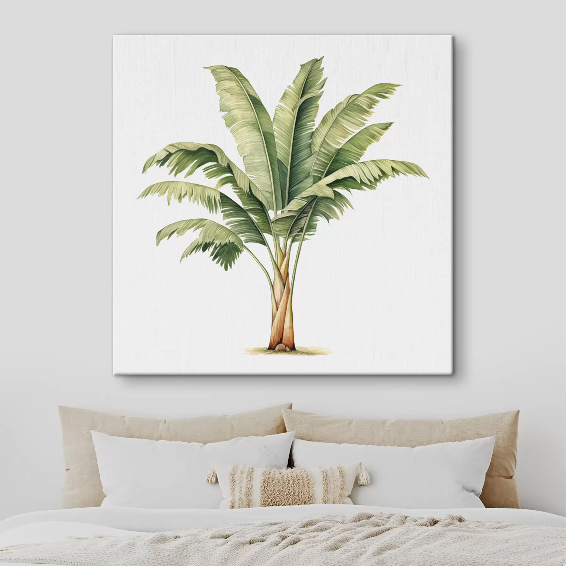 Fototapete Bananenpalme Aquarell minimalistische Illustration s39562