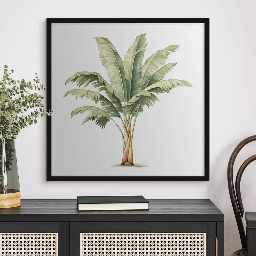 Fototapete Aquarell minimalistische Illustration einer Bananenpalme f39562