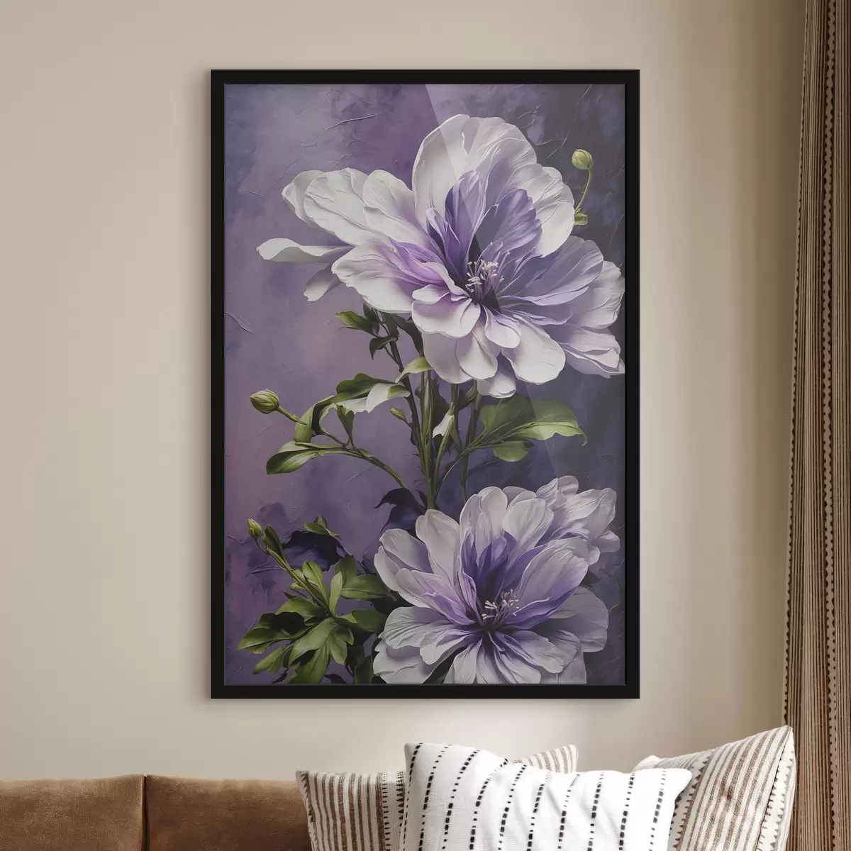 Poster Lila Blumen auf lila Hintergrund f39368