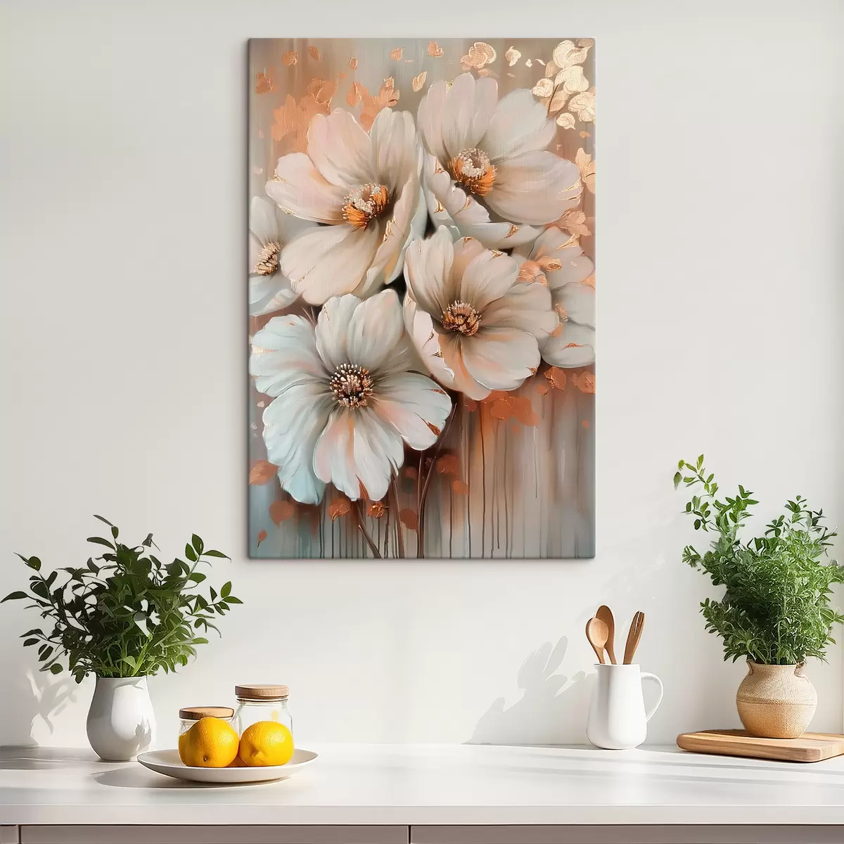 Wandbilder weiße Blumen s39551