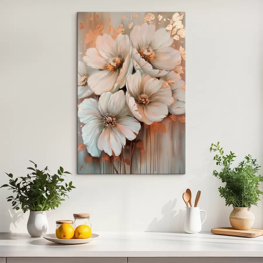 Wandbilder weiße Blumen s39551