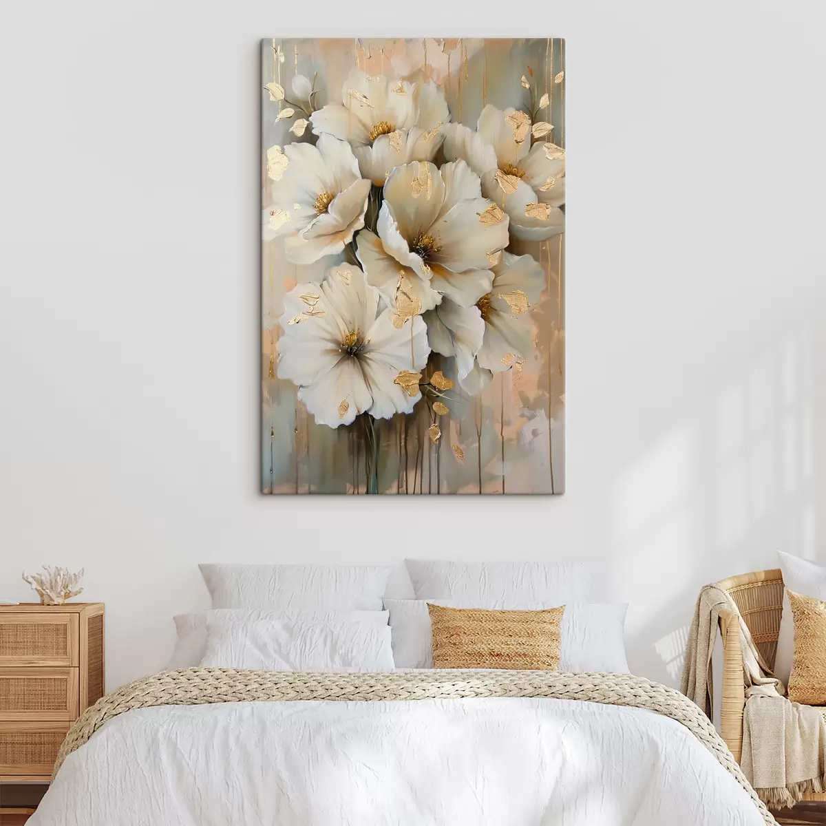 Wandbilder weiße Blumen s39555