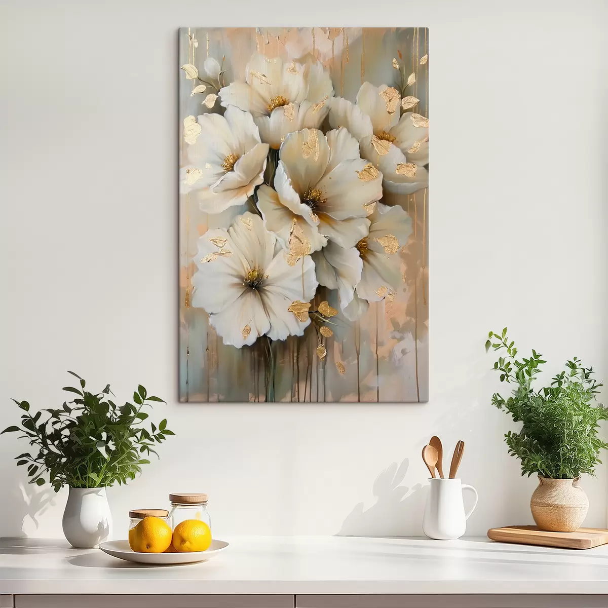 Wandbilder weiße Blumen s39555