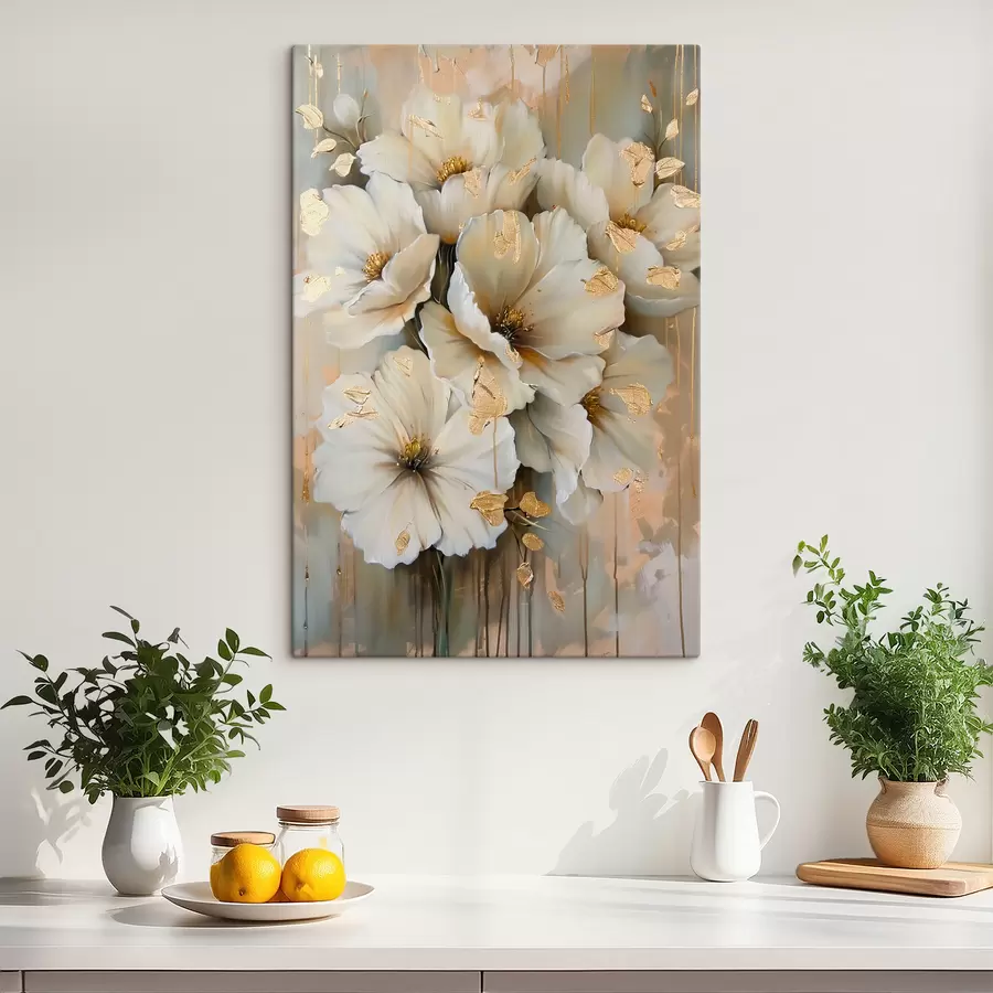 Wandbilder weiße Blumen s39555