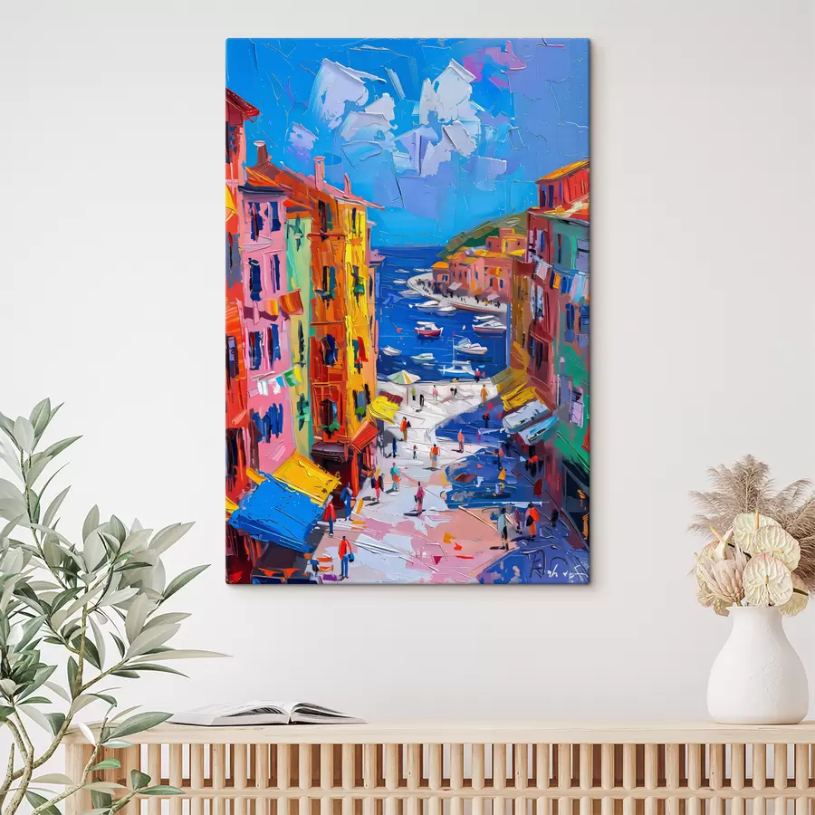 Wandbilder Französisches Dorf in der Abenddämmerung: eine Impression im Stil von Van Gogh s39627