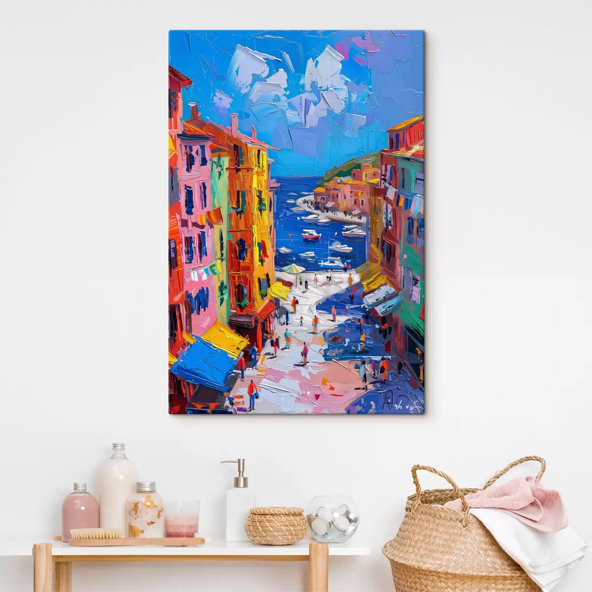 Wandbilder Französisches Dorf in der Abenddämmerung: eine Impression im Stil von Van Gogh s39627