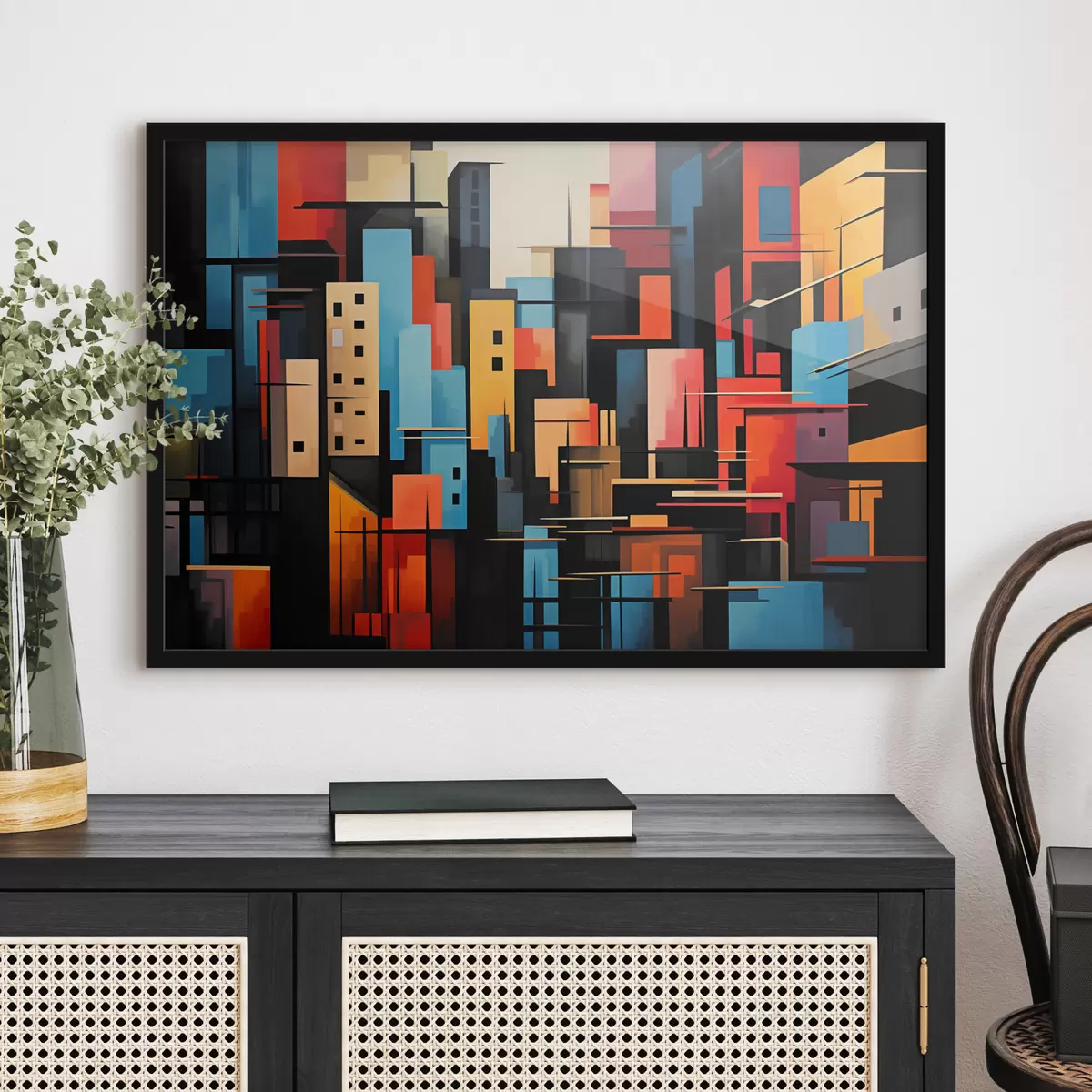 Poster Geometrische Abstraktion der Stadt f39716