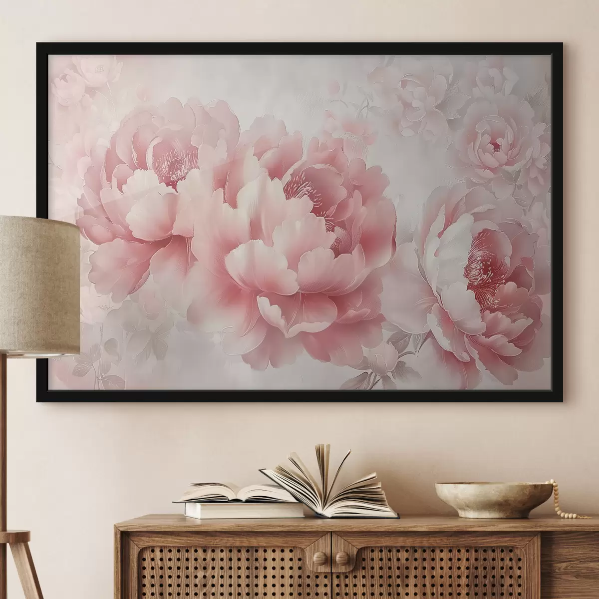 Poster Rosa Pfingstrosen f39690