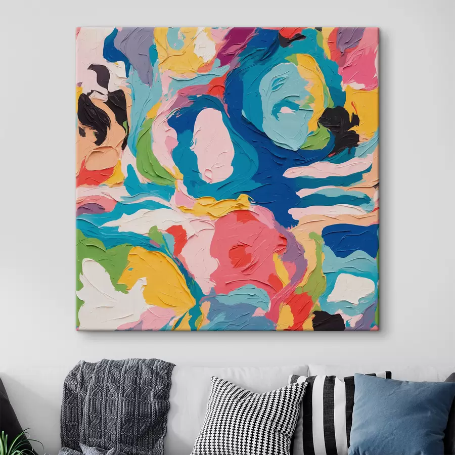 Wandbilder Abstrakte Malerei mit bunten Farben s39612