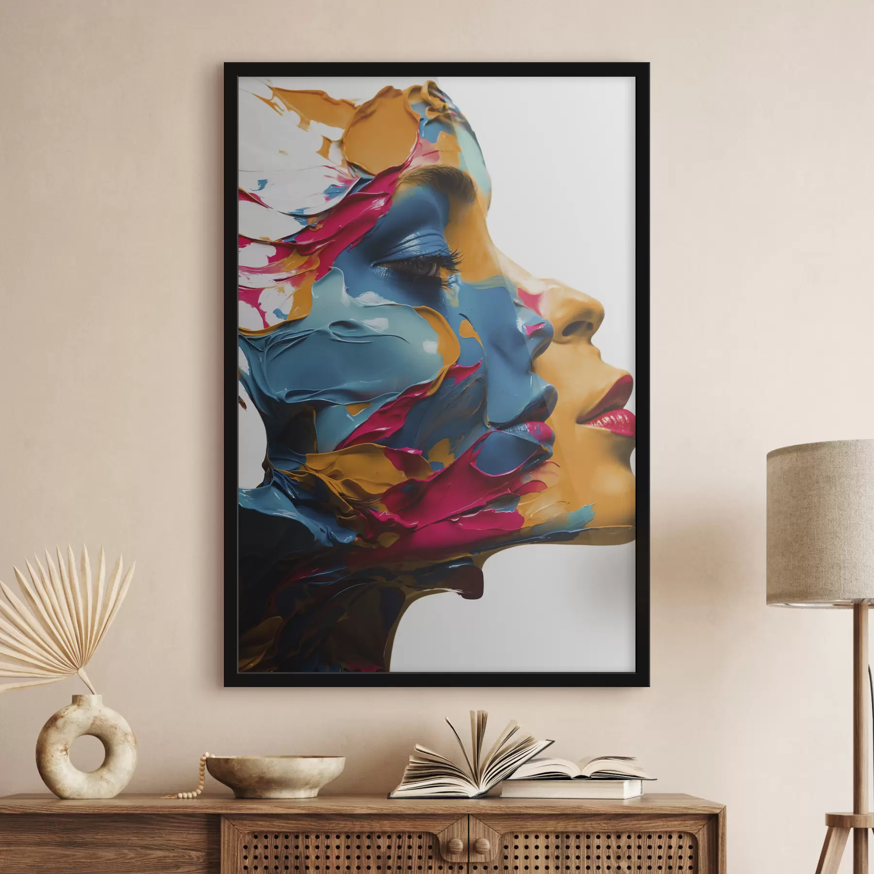 Fototapete Frauengesicht mit Ölfarben f39591