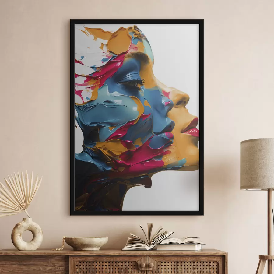 Fototapete Frauengesicht mit Ölfarben f39591