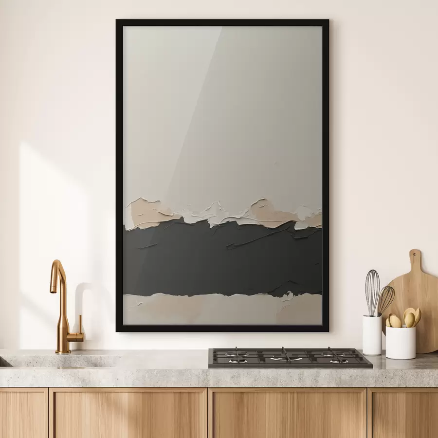 Fototapete Abstraktes Gemälde mit weißen und schwarzen Farben f39609