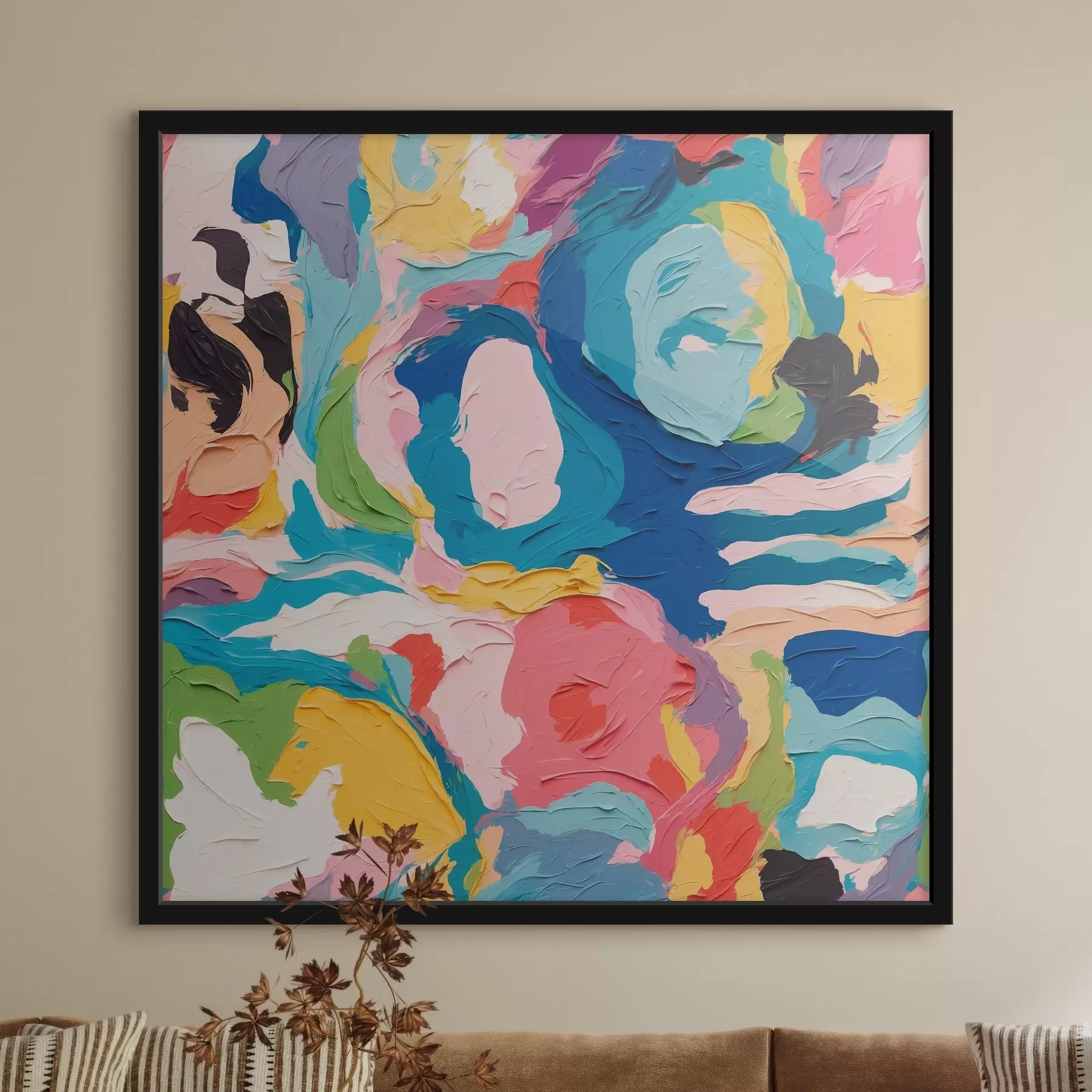 Fototapete Abstrakte Malerei mit mehrfarbigen Farben f39612