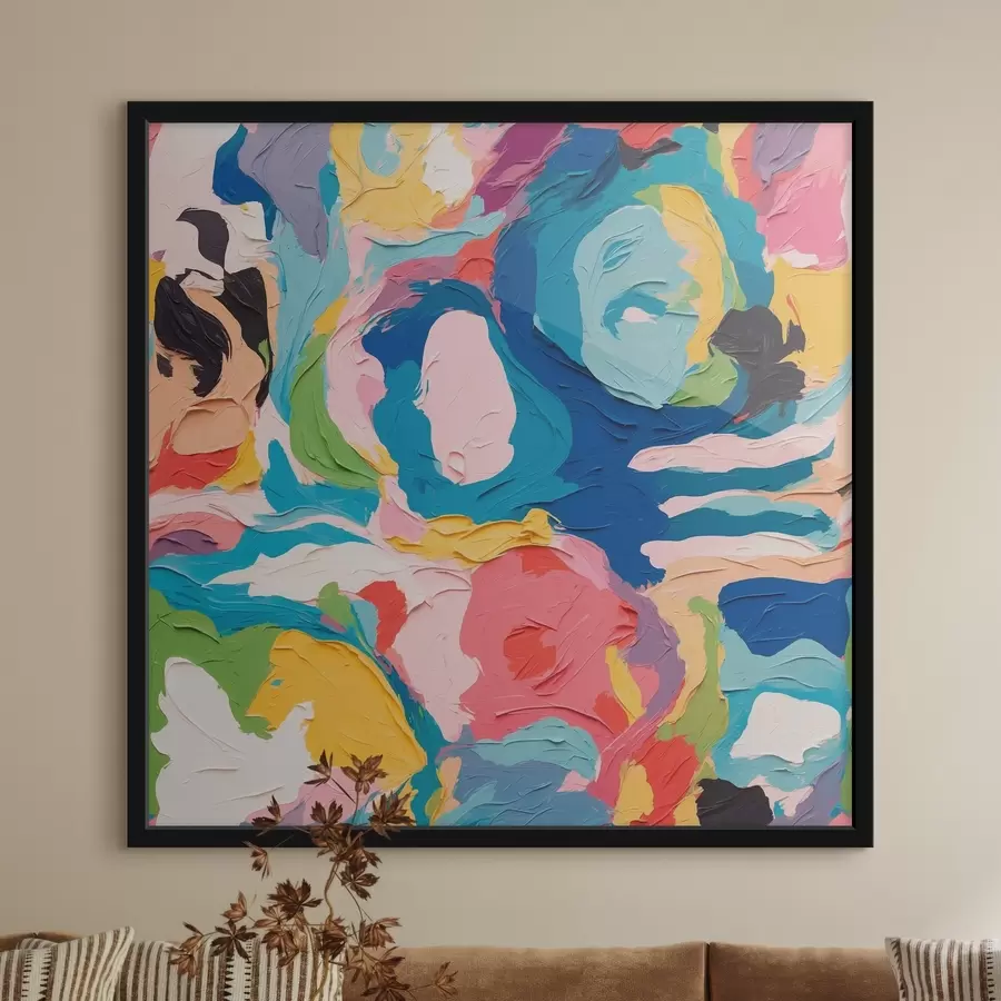 Fototapete Abstrakte Malerei mit mehrfarbigen Farben f39612