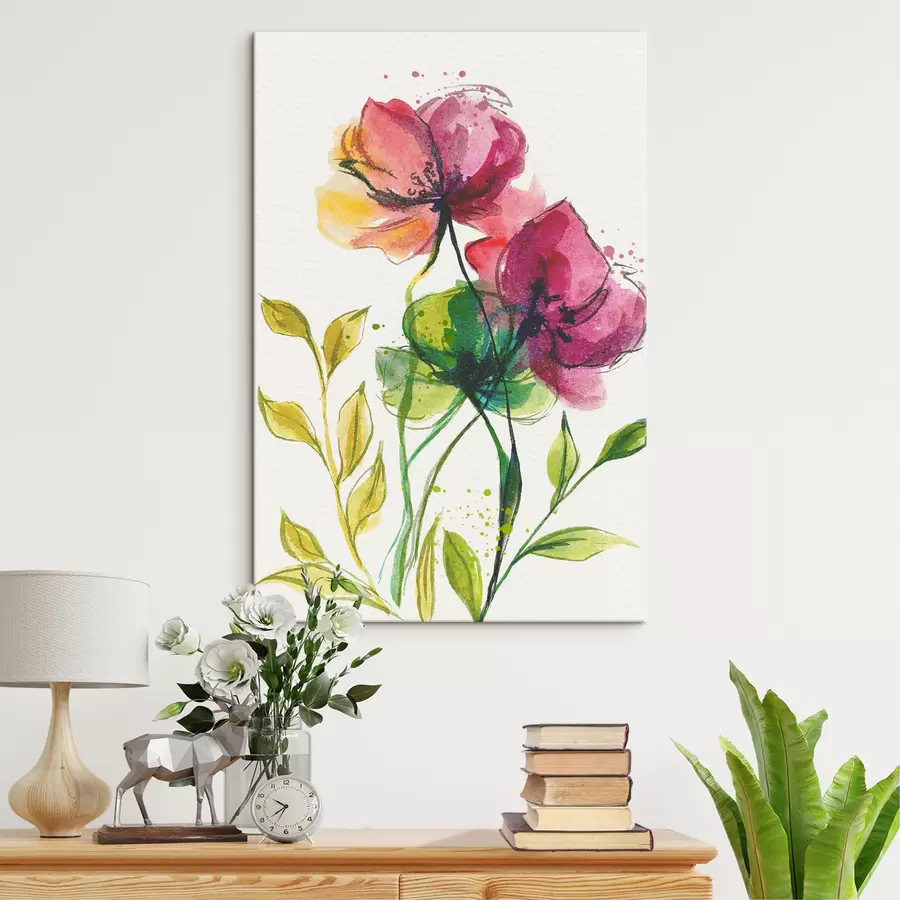 Wandbilder Wunderschöne Aquarellblumen s39768