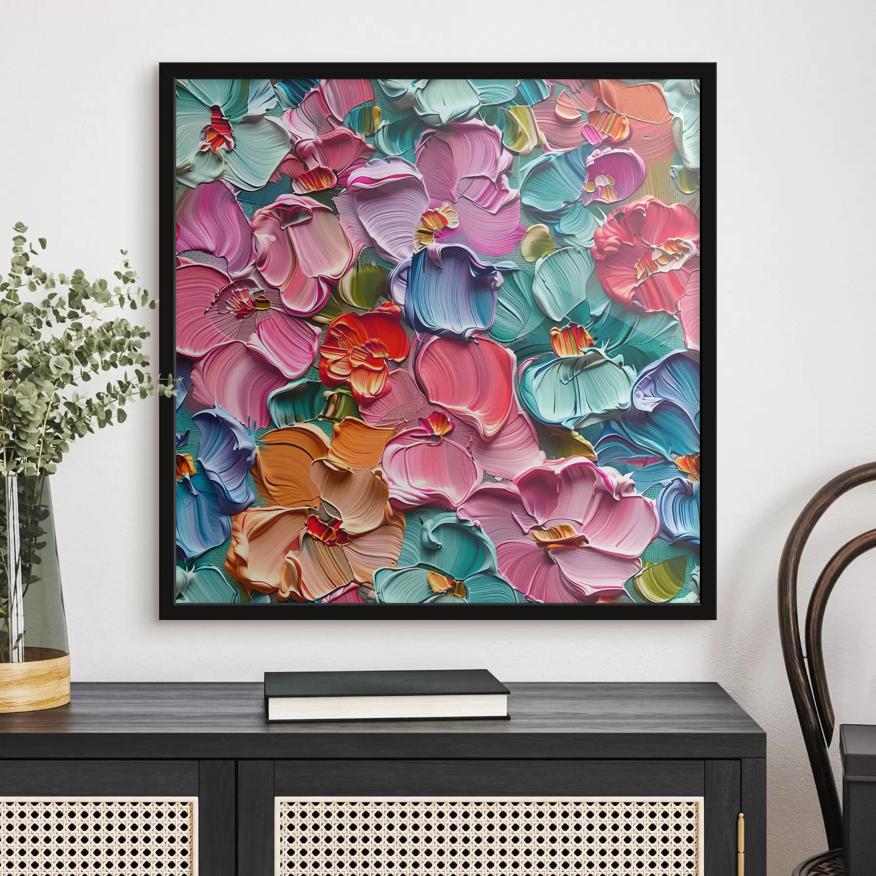 Fototapete Florale Acrylkomposition mit Pinselstrichen" f39736