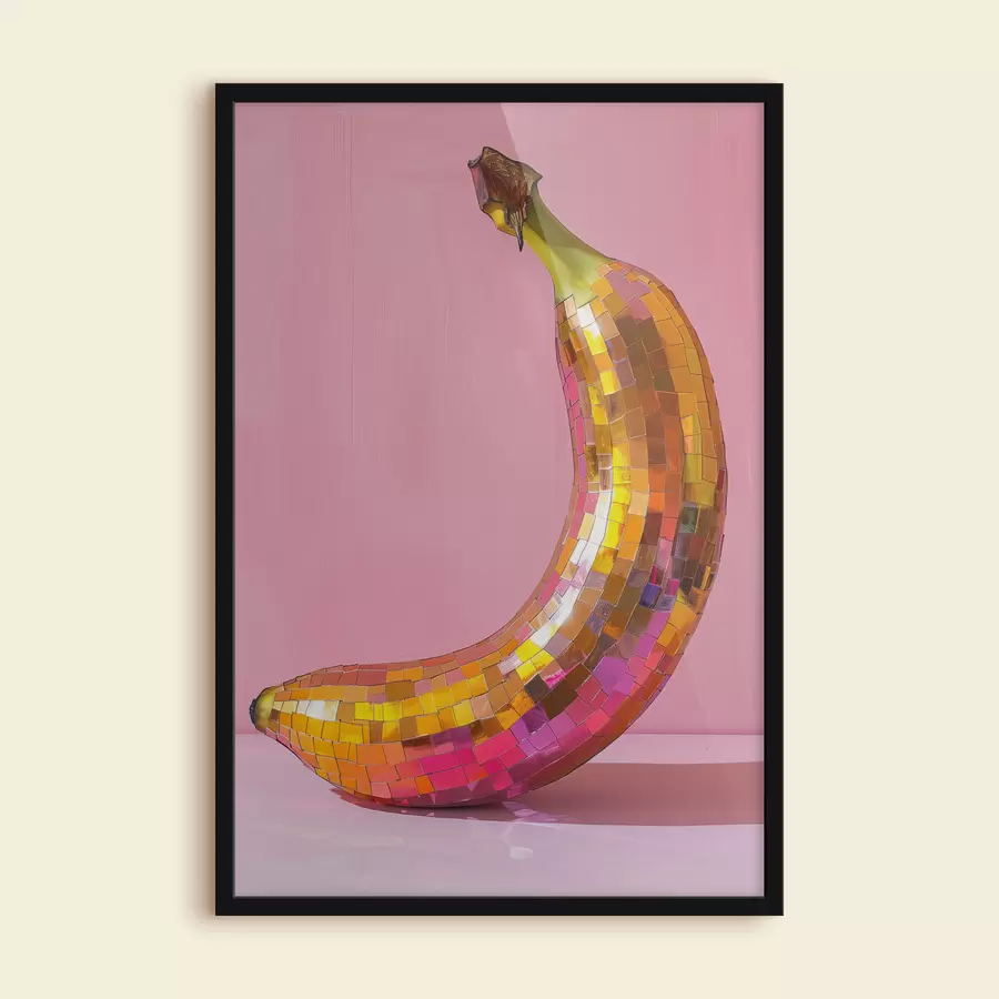 Fototapete Mit Öl bemalte Banay-Diskokugel mit hellem pastellrosa Hintergrund f39766