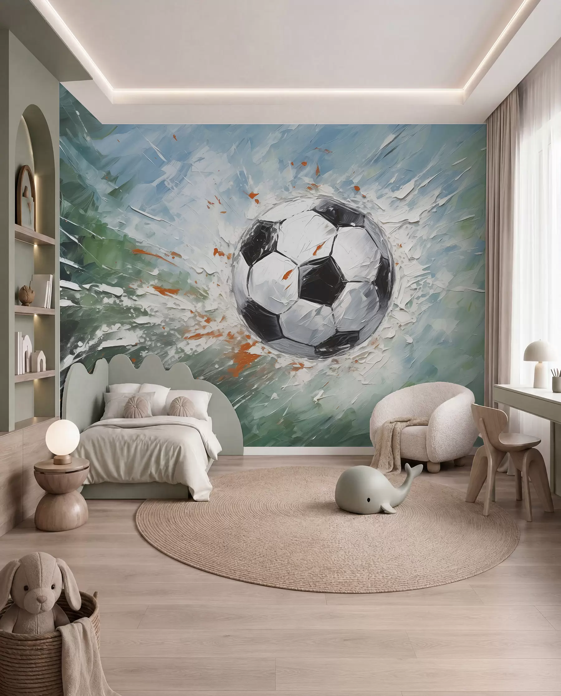 Fototapete Fußball in Pinselstrichen w08117