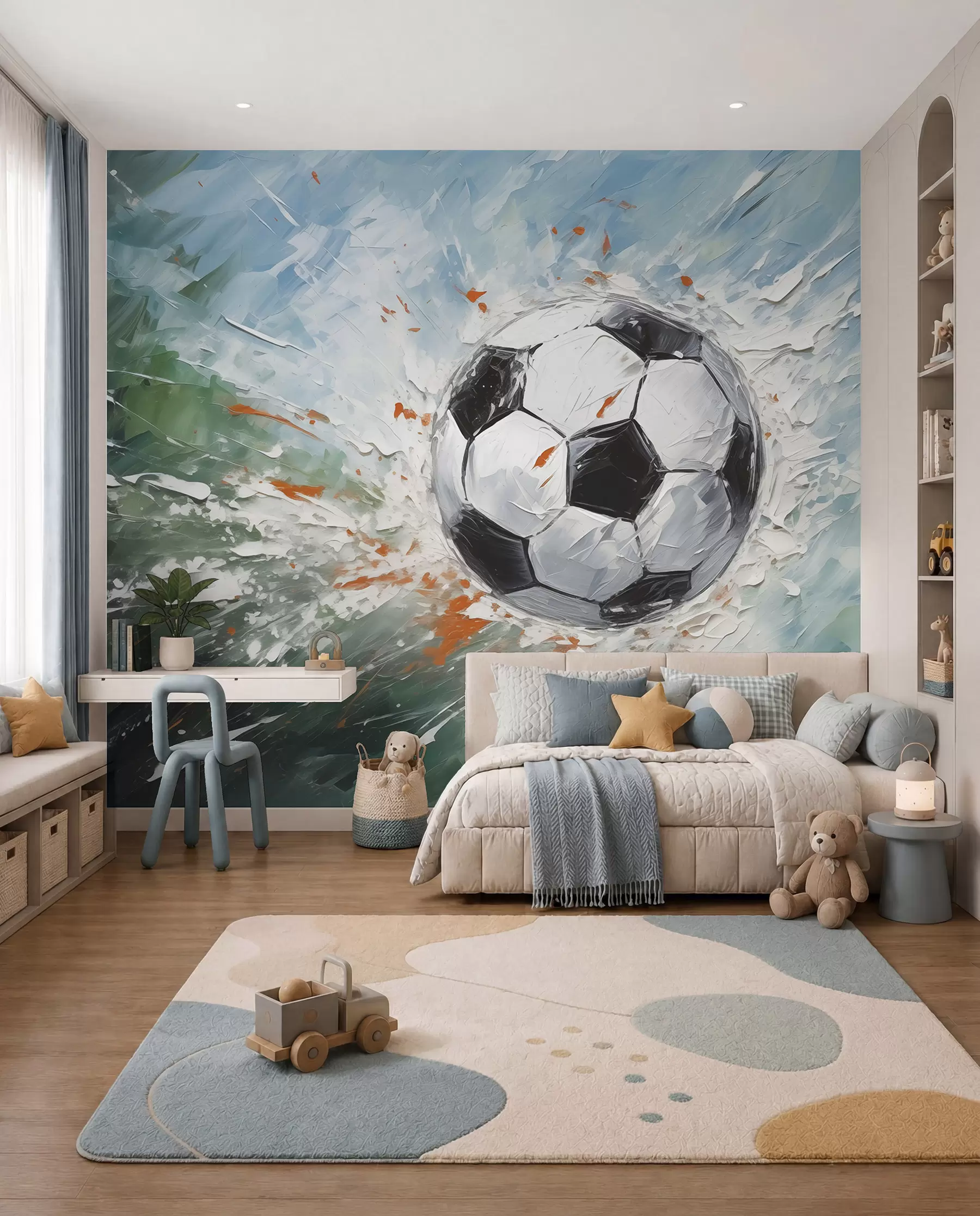 Fototapete Fußball in Pinselstrichen w08117