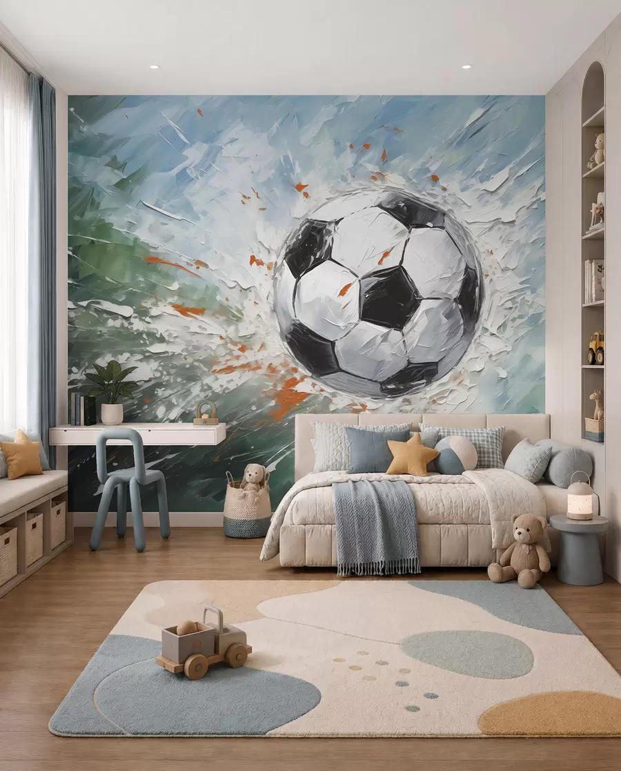 Fototapete Fußball in Pinselstrichen w08117