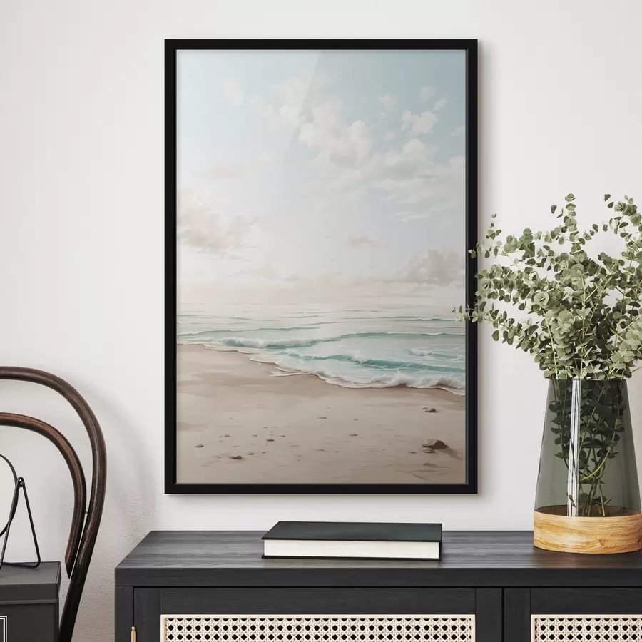 Fototapete Sandstrand und leichte Meereswellen f39855