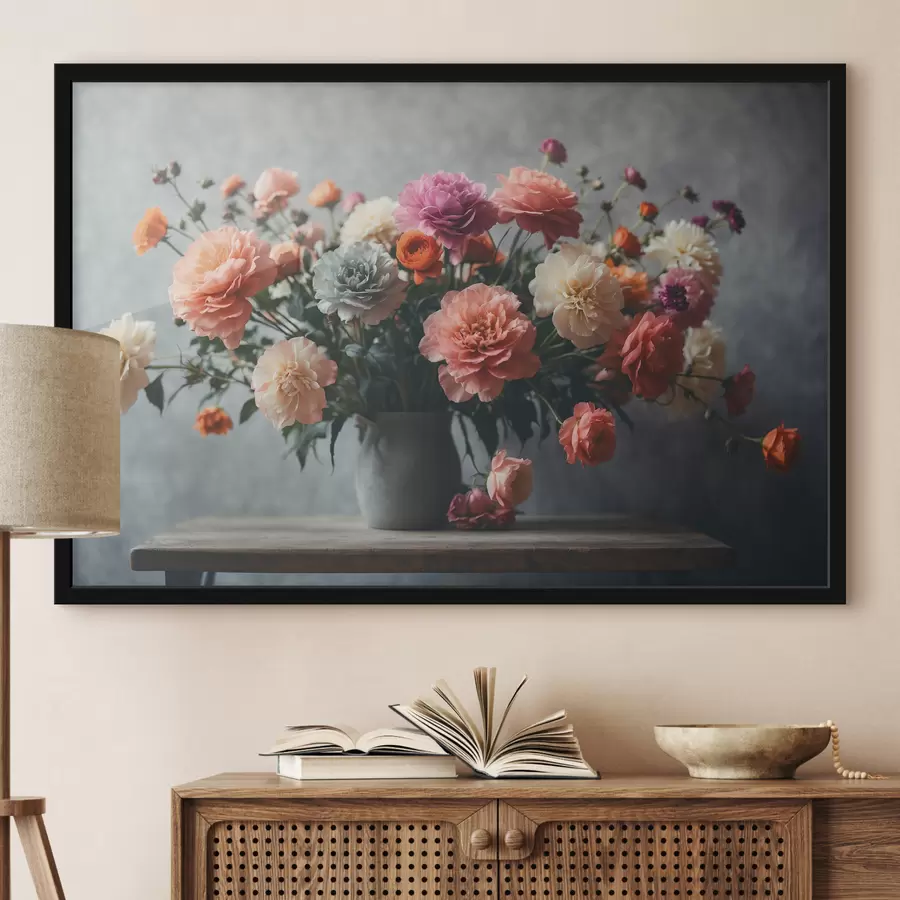 Fototapete Blumenstrauß in einer Vase auf einem Tisch f39859