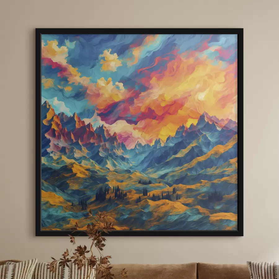 Fototapete Abstrakter Blick auf die Berge f39861