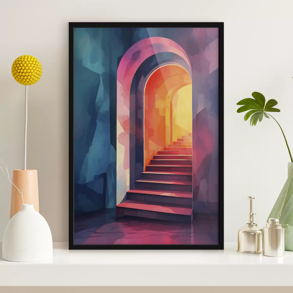 Poster Mehrstufiger Eingang in Aquarell f39863